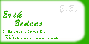 erik bedecs business card